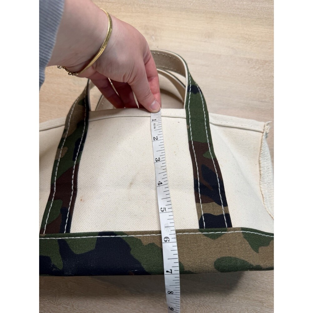 LL Bean Vintage 90s Boat and Tote Bag Mini Camoflauge Trim Y2K Rare - Picture 8 of 10
